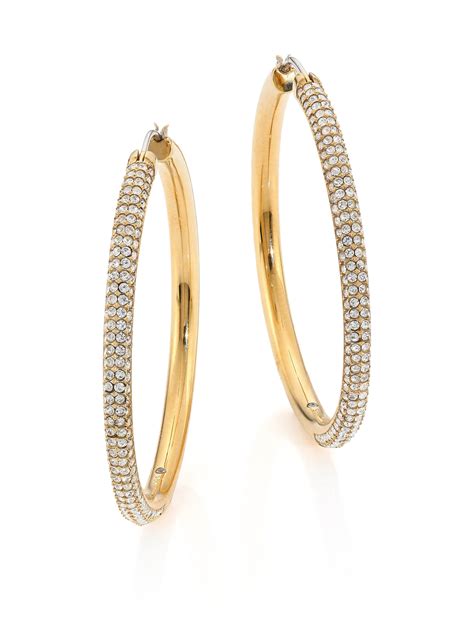 gold hoop earrings michael kors|michael kors hoop earrings sale.